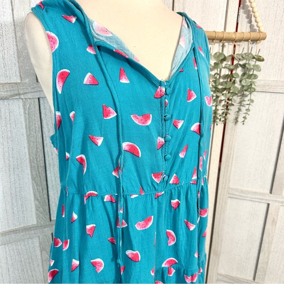 Torrid Watermelon Rayon Slub Button-Front Tiered Tank Tank Top Plus Size 2 2X - Picture 7 of 13